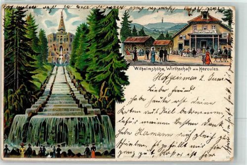 Wilhelmshöhe 1902 Gasthaus am Herkules Kaskaden