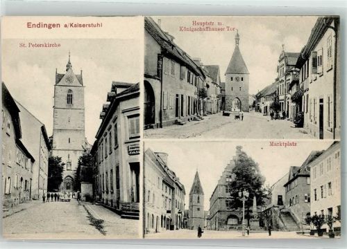 Endingen St. Peterskirche Hauptstraße m. Königschaffhauser Tor Marktplatz