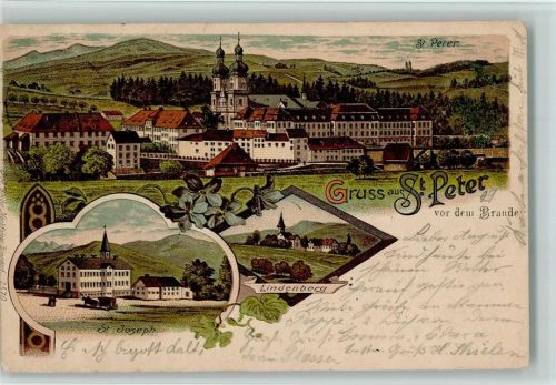 St. Peter 1901 Gruss aus - St. Peter vor dem Brande , St. Joseph