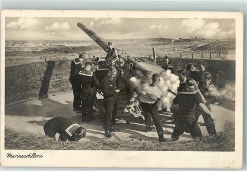 1942 Marineartillerie - Geschütz im Einsatz Ross-Verlag Nr. R46 Landpost Achterberg