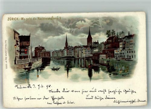 Zürich Wo geht die Nachtwandlerin ? Verlag Künzli Dep. 5009