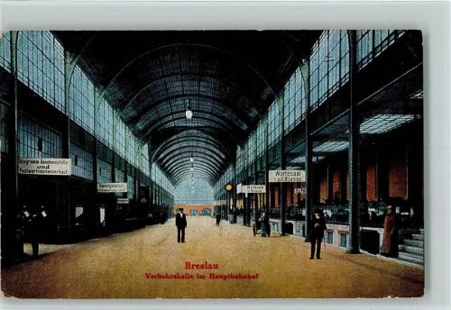 Breslau Wroclaw Bahnhof, Verkehrshalle Bahnhof 1918