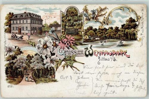02763 O8800 Zittau Lithographie Weinaupark