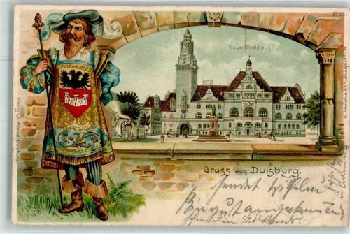 Duisburg 1902 Neues Rathaus Edelmann
