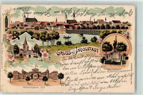 Ingolstadt 1901 Kreuztor Pionierkaserne Tilli Kriegerdenkmal