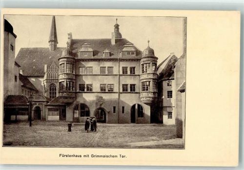O7000 Leipzig Internat. Baufachausstellung 1913 Leipzig um 1800 Architekt Fritz Drechsler Fürstenhaus mit Grimmaischem Tor Off. Postkarte Nr 17 Architekt Gebrauchsspuren