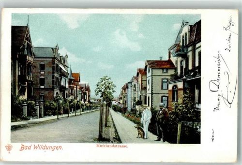 Bad Wildungen Hufelandstraße Herr mit Hund Villen