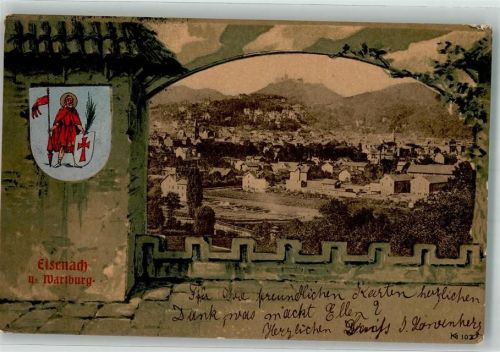 Eisenach 1901 Blick von der Wartburg