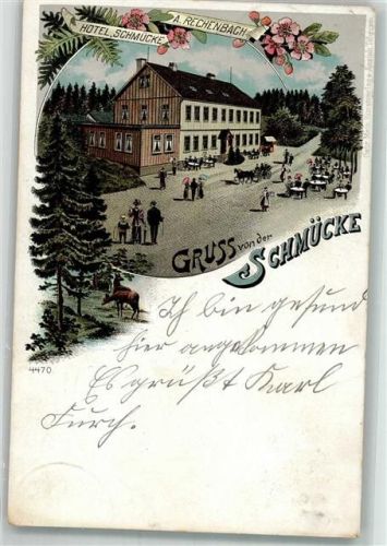 Schmücke 1900 Lithographie Hotel Schmücke