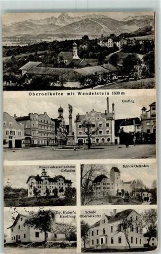 Oberelkofen Grafing Rekonvaleszentenheim Oelkofen Schloss Oelkofen Gg. Hubers Handlung Schule Oberoelkofen Wendelstein Bahnpost Salzburg - München Zug 808