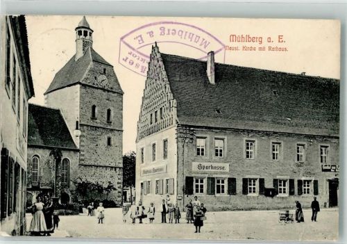 Mühlberg Neust. Kirche Rathaus Sparkasse