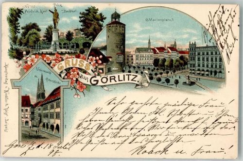 Görlitz 1898 Marienplatz Untermarkt Peterskirche