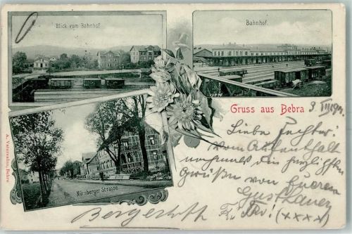 Bebra 1901 Bahnhof Waggons Nürnberger Straße