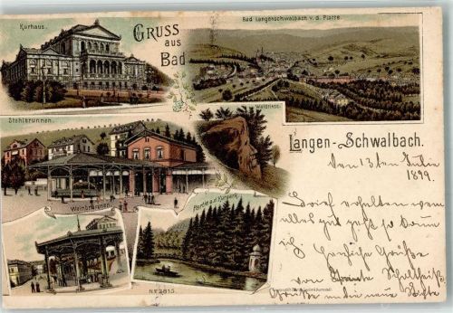 Bad Schwalbach 1899 Stahlbrunnen Kurhaus Weinbrunnen