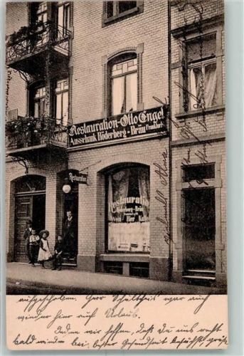 Bad Nauheim 1916 Gasthaus Restauration Otto Engel Ort lt. Stempel