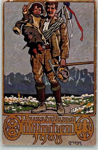 München sign. C. Moos 1908 Münchner Kindl