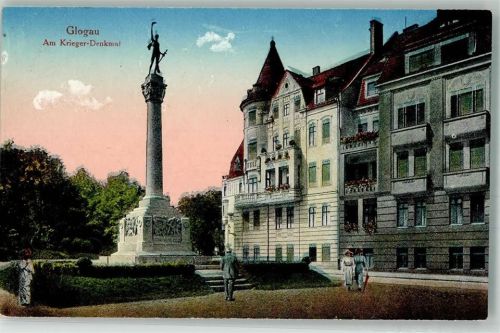 Glogau Glogow 1918 Foto AK Kriegerdenkmal Feldpost WK I Festungs-Lazarett