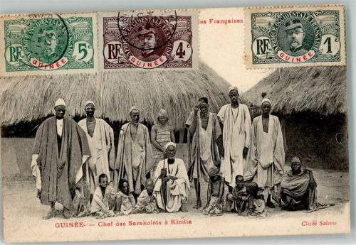 Conakry 1907 Tracht Briefmarke Bildseite Ort lt. Stempel