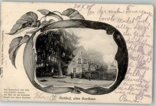 Heidelberg 1905 Gasthaus Kohlhof Ort lt. Stempel