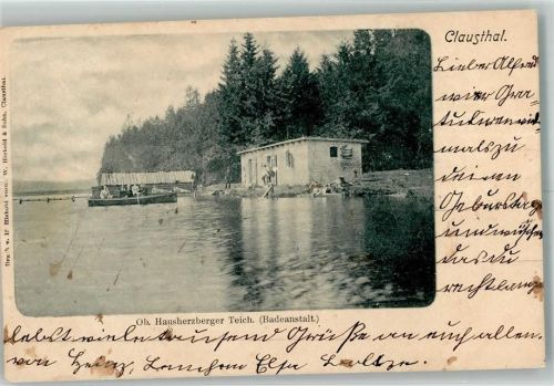 Clausthal-Zellerfeld 1900 Haushersberger Teich Badeanstalt