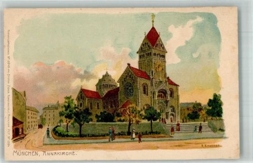 München 1899 Serie 2848 sign. P. Kraemer , Annakirche