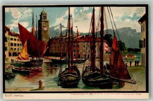 Riva del Garda 1899 Nr. 1666 Hafen Fischerboote