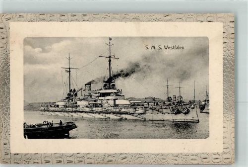 1915 S.M.S. Westfalen Passepartout AK