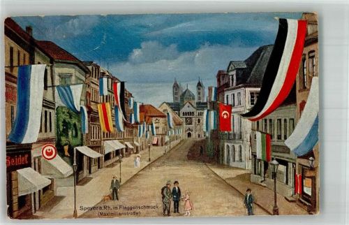 Speyer Im Flaggenschmuck Maximilianstraße