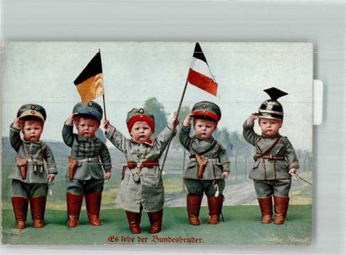 1918 Es lebe der Bundesbruder Puppen in Uniformen WK I