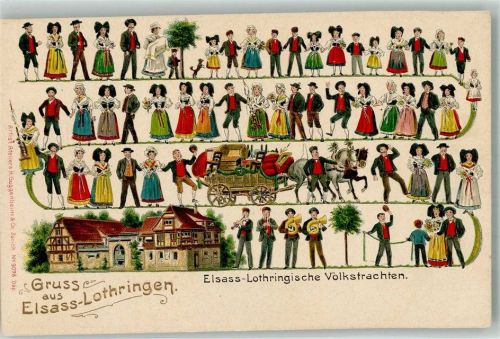Elsass-Lothringische Volkstrachten Verlag Guggenheim Nr. 9078