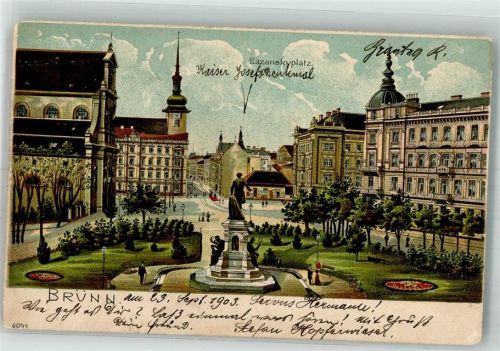 Brno 1903 Denkmal Kaiser Josef Lzanskyplatz