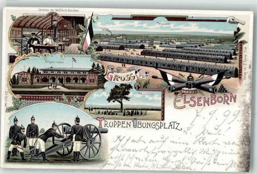 Elsenborn 1899 Truppenübungsplatz Offizier Casino Geschütz Truschbaum