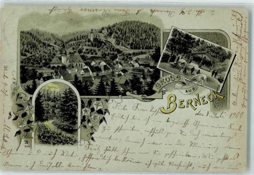 Bad Berneck 1900 Kirche Jägersteig Gruss