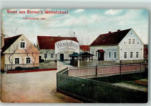Lichtensee 1906 Berner's Weinstuben Adolf Berner