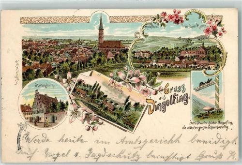 Dingolfing 1899 7. Niederbayrische Kreis-Lehrer-Versammlung 1898 Franziskaner Kloster Krankenhaus Herzogsburg