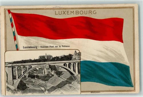Luxembourg 1911 Nouveau Pont sur la Petrusse Fahne