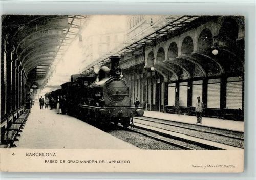 Barcelona Eisenbahn im Bahnhof, Paseo de Gracia-anden del Apeadero, gute Erhaltung AK Bahnhof