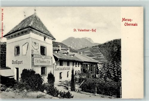 Meran 1902 Obermai St. Valentiner Hof Cafe AK