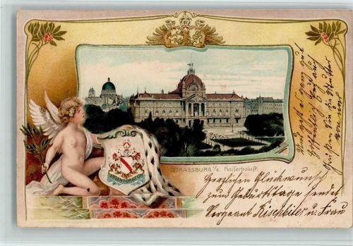 Strasbourg 1904 Passepartout Engel Kaiserpalast