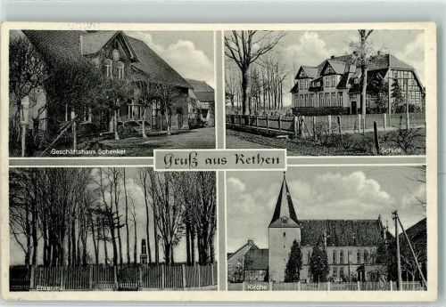 Rethen Geschäftshaus Schenkel Schule Ehrenmal Kirche Landpost Grassel über Gifhorn