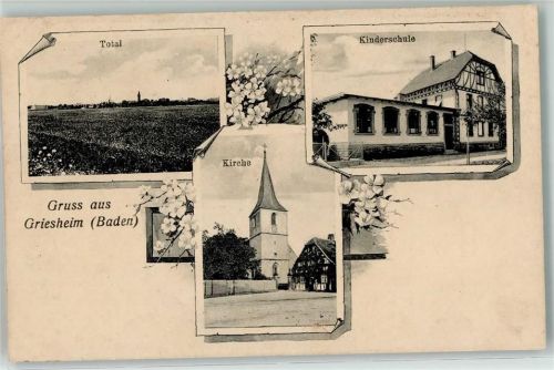 Griesheim Kirche Kinderschule Blumen Gruss
