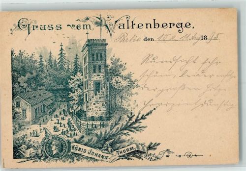 Neukirch Vorläufer Druck 1880-1889 , Lithographie König Johann-Turm Valtenberge