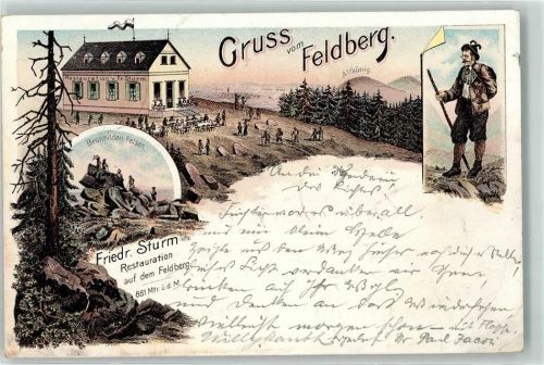 Feldberg 1898 Friedrich Sturm Gasthaus auf dem Feldberg Altkönig Tracht