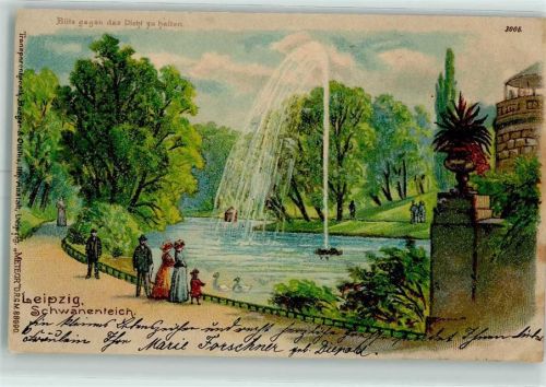 Leipzig 1900 Verlag Bruno Bürger u. Ottillie 3006 Schwanenteich AK