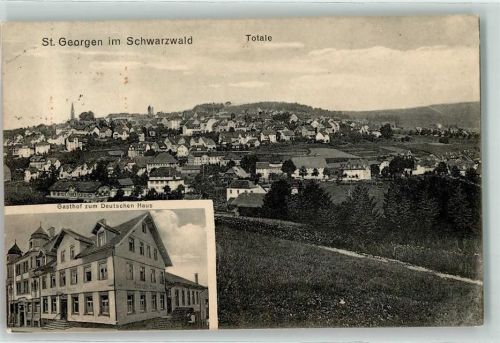St. Georgen Gasthaus Zum Deutschen Haus Bahnpost Konstanz - Offenburg Zug 1413