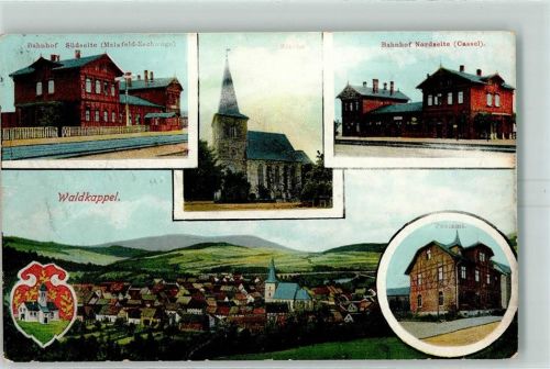 Waldkappel 1914 Bahnhof Kirche Postamt