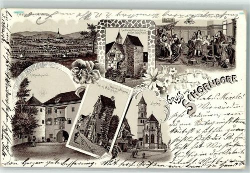Schorndorf 1899 Schloßportal Festungstürme Kirche Weiber v. Schorndorf