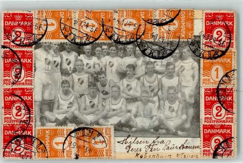 Kopenhagen Mannschaft Gruppenfoto Ort handschriftlich
