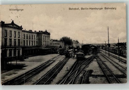 Wittenberge Bahnhof Berlin Hamburger Bahnsteig Eisenbahn Stempel Stadt der Nähmaschinen