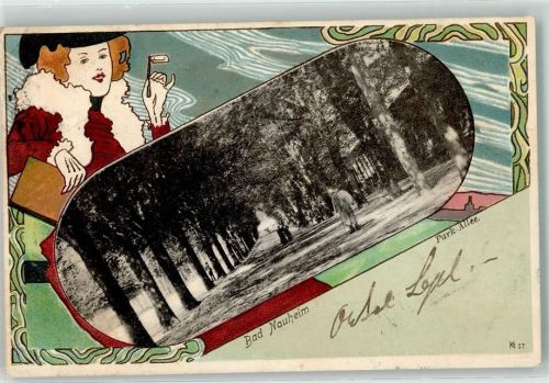 Bad Nauheim 1900 Park Allee Jugendstl